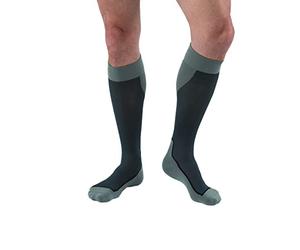 BSN Medical 7528912 Jobst - Calcetines deportivos con puntera cerrada, 15-20 mmHG, grande, azul/gris