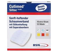 BSN medical Cutimed Siltec Plus - Apósito de espuma (10 x 10 cm, 12 unidades)