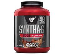 BSN Nutrition Batido de Proteínas de Suero Syntha 6 Edge Bajo en Carbohidratos y Azúcar con Aislado de Proteína de Suero y BCAAs, Suplemento para Ganancia Muscular, Batido de Chocolate, 1,87kg