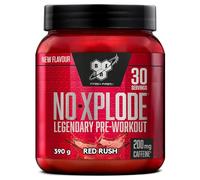 BSN Nutrition N.O.-Xplode Suplemento Alimenticio en Polvo para Preentrenamiento, Aminoácidos, Vitamina C y Zinc, Sabor Fiebre Roja, 30 Porciones, 390 g