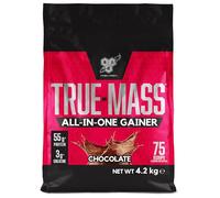 BSN True Mass All-In-One Gainer Polvo de Proteína y Carbohidratos con Creatina, Glutamina, Vitamina D y Zinc, Polvo Ganancia Muscular y Recuperación Post-entrenamiento, Chocolate, 25 Porc., 4,2 kg