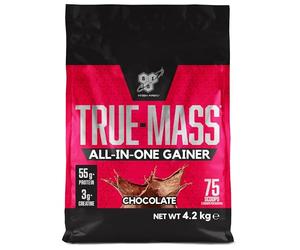 BSN True Mass All-In-One Gainer Polvo de Proteína y Carbohidratos con Creatina, Glutamina, Vitamina D y Zinc, Polvo Ganancia Muscular y Recuperación Post-entrenamiento, Chocolate, 25 Porc., 4,2 kg