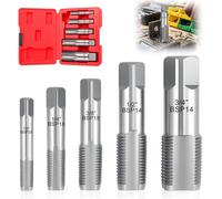 BSP Juego de machos de roscar para tuberías, 5 unidades, 1/8 hasta 3/4 pulgadas