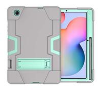 Bspring Carcasa para SM-P610 - Funda para Galaxy Tab S6 Lite, protección de Cuerpo Completo, Triple Capa híbrida con función Atril para Samsung Tab Tab S6 Lite 10.4" SM-P610/P615,Gris+Verde