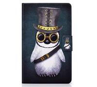 Bspring Funda para Lenovo Tab M10 HD (2ª generación) TB-X306X / TB-X306F, Folio Libro Wallet Case Flip Cover Estuche Protector Carcasa con Soporte Función,Pingüino