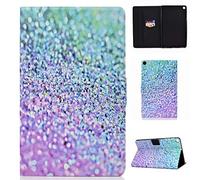 Bspring Funda para Samsung Galaxy Tab A 10.1" 2019 SM-T510/T515 Tablet, Súper Delgada y Ligera Carcasa Protectora con Función de Soporte PU Cover Trasera Billetera Caso Plegable Case,Arena Hermosa