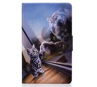 Bspring Funda para Samsung Galaxy Tab A8 10.5" 2021 SM-X200/X205, Ultra Slim PU Folio Tablet Caso Cover Samsung Tab A8 2021 Función de Soporte Carcasa Galaxy Tab A8 10.5",Gato y Tigre