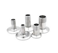 BSPT DN10 Ferrule 25.4 External Thread Sleeve Three Clip Pipe Fitting,1pc 3/8" Three Clip SS304