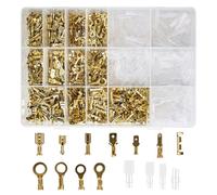 bssmmai 1000 piezas Electrical Cable Lugs, Blade Receptacles Set, Cable Lugs Flat Connector 2.8 mm/4.8 mm/6.3 mm, Bullet Plug Crimp Conector Redondo con Cubierta Aislante
