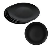 bssmmai 6 platos grandes, redondos, color negro mate, 25 cm, color negro, para postre, barbacoa, RV, fiesta, pícnic, irrompible de melamina