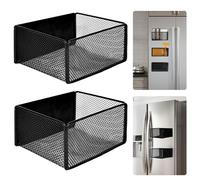 bssmmai Estantería magnética para frigorífico, 2 unidades, para frigorífico, fruta, ahorro de espacio, organizador para especias, magnético, frigorífico, pared, color negro