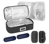 bssmmai Funda de viaje para enfriador de insulina con pantalla de temperatura, estuche para bolígrafo de insulina con 2 paquetes de hielo, enfriador de medicamentos, funda protectora de EVA, bolsa