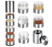 bssmmai Juego de especias 5 en 1 para camping, mini rellenable, juego de especias de viaje, rellenable, mini molinillo de especias, novedades 2025 gadgets para autocaravana