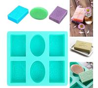 bssmmai moldes de silicona para jabón 6 cavidades moldes de silicona para jabón molde de silicona jabón rectangular y ovalado moldes de silicona para hornear DIY, hornear pasteles, jabón hecho a mano