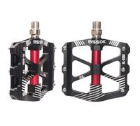 BSSOK Pedales de bicicleta MTB, 3 rodamientos sellados, antideslizante CNC de aluminio mecanizado, 9/16 pulgadas, juego de pedales para bicicleta de montaña, BMX, pedales de bicicleta de carretera