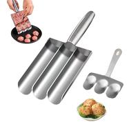Bssowe Kitchen Meatball Maker, Maquina Croquetas, Albóndigas Antiadherente Máquina, Maquina para Hacer Croquetas, Máquina para Hacer Albóndigas, con Cuchara, for Meatball Lovers (Three Tubes)