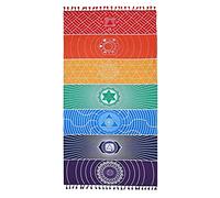 Bssowe Manta Mandala para Colgar en la Pared, Tapiz Mandala Colorido, Tapiz Pared Yoga, Toalla de Playa 7 Chakra, para Tapices, Mantas De Pared, Toallas de Playa, Mantas Decorativas, Toallas de Cojín