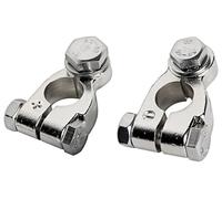 BSSTORE Par de bornes de alto amperaje de latón niquelado con pernos de acero inoxidable