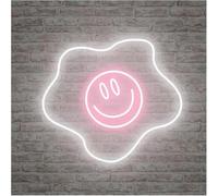 bssyung Luces de neón Lámpara de neón con atmósfera relajante para huevos fritos,linda luz sonrisa para cocina,sala estar y restaurante(C)