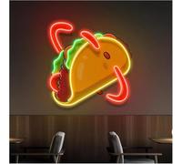 bssyung Luces de neón Lámpara de neón con letrero Taco ambiente relajante impresión UV, luces adecuadas(50cmx50cm)