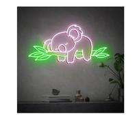 bssyung Luces de neón Letrero de neón koala con luz animales adorables para dormitorio y vacaciones(E)