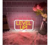 bssyung Luces de neón Letrero de neón LED LEVEL UP con personalidad para colgar en la pared, decoración para sala juegos(40X26cm)