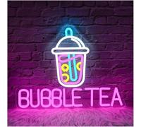 bssyung Luces de neón Para la palabra prestada de lámpara neón Bubble Tea para letreros luz