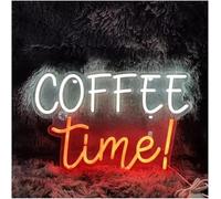 bssyung Luces de neón Para la palabra prestada de lámpara neón Coffee Time para el letrero para pared