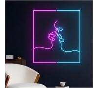 bssyung Luces de neón Para lámpara de neón Pareja besándose para letrero Luz LED para encendido para romántico San Valentín Cumpleaños
