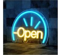 bssyung Luces de neón Para lámpara de neón préstamo palabra abierta para letreros Luz LED para tienda