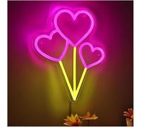 bssyung Luces de neón Para lámpara de neón préstamo palabra Globo corazón Para volador para letrero
