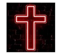 bssyung Luces de neón Para letrero de neón para cruz Jesús Luz para dormitorio Sala estar Bautismo Pared para fiesta(Rojo)