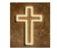 bssyung Luces de neón Para letrero de neón para cruz Jesús Luz para dormitorio Sala estar Bautismo Pared para fiesta(Warm White)