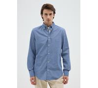 BST.1957, Camisa Azul De Algodón Puro Regular Fit, Hombre, Blu Bluette, Talla: M