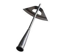 BSTCAR Azada de acero inoxidable, azada de jardín con mango largo, azada hecha a mano, fácil deshierbe y afloja el suelo