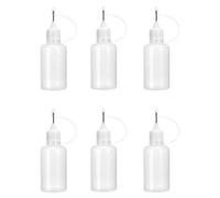 BSTCAR Botella aplicadora de 30 ml, aplicador para botellas de agujas, botella de pegamento con punta de aguja, 6 unidades de pegamento para manualidades quilling, botella de aceite, pequeños