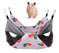 BSTCAR Cama Colgante para Hámster, Litera de Hurón de Doble Capa de Verano, Hamaca Colgante para Mascotas Pequeñas, Ardilla, Planeador de Azúcar, Conejo, Conejillo de Indias (S Apta para W1 W2 Fresa)