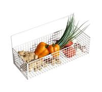 BSTCAR Cesta de Almacenamiento de Alambre de Metal, Organizador de Alambre Montado en la Pared, Cesta de Fruta Colgante para Cocina, Congelador, Despensa, Lavandería y Baño