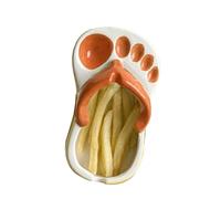 BSTCAR Chanclas, Plato de Patatas Fritas, Plato de Cerámica para Patatas Fritas, Plato Divertido, Platos para Servir (Naranja)