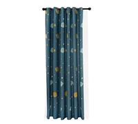 BSTCAR Cortinas Opacas con Dibujos De Planetas Azules, Cortinas De Poliéster, Opacas para Salón, 100 X 250 Cm (1 Unidad)