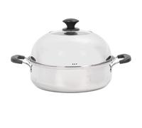 BSTCAR Essentials Cocción Al Vapor, Olla Al Vapor de 32 cm y Plato para Cocinar, Ollas de Acero Inoxidable para Cocinar, Olla para Pescado y Mariscos