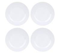 BSTCAR Juego de 4 platos redondos de melamina de 9 pulgadas, bandeja blanca para comidas, aperitivos, postres, ensaladas, frutas