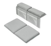 BSTCAR Set de rodilleras y coderas para el baño del bebé Almohadilla para rodilleras Soporte para codos con 4 bolsillos organizadores para bañera grande (Gris claro)