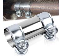 BSTDAYEVER Abrazadera Tubo Escape Conector de Tubo de Escape Doble 45x125mm Abrazadera Union Escapes Coche de Acero Inoxidable Manguito de Escapes Silenciador Adapta Mayoría Los Coches Motos