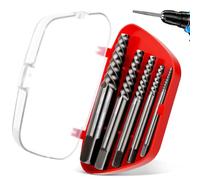 BSTDAYEVER Extractor de Tornillos Rotos Saca Tornillos Izquierda Acero 5Pz | Extractores de Tornillo Dañados Profesional con Estuche de Almacenamiento Para Tornillo Rotos o Dañados