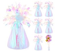 BSTDAYEVER Peso para Globos de Helio Cono Pesas Para Globos Pesas de Globo con Lámina Metálica 6Pz 170g/Pz Colgantes Pesados para Globo Arcoíris para Fiesta de Cumpleaños Boda Celebración