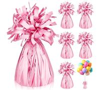 BSTDAYEVER Peso para Globos de Helio Cono Pesas Para Globos Pesas de Globo con Lámina Metálica 6Pz 155g/Pz Colgantes Pesados para Globo Dorados para Fiesta de Cumpleaños Boda (Rosa-6Pz)