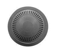 BSTiltion Sartén Coreana para Parrilla de Barbacoa, Plancha Redonda de | Diseño de Bandeja de Aceite Estriada Antiadherente, Superficie de Parrilla Profunda para Carne y Verduras, Compatible con