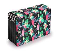 Bstkey - Estuche para lápices de colores de gran capacidad con 200 ranuras, diseño de flamencos, estuche de almacenamiento para guardar lápices, organizador de papelería, color negro (lápices no incluidos)