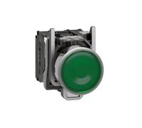 BSWXX XB4BW33M5 = ZB4BW0M15 + ZB4BW333 Pulsador luminoso, metálico, enrasado, verde, Ø22, retorno por resorte, 230...240 V CA, 1 NA + NC .0312